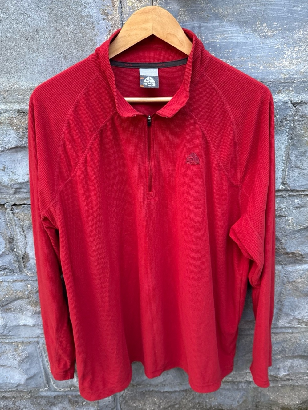 Vintage Nike ACG Fleece 1/4 Zip Pullover XL Red Gorpcore Hiking
